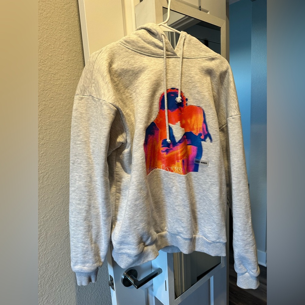 Local Heroes Free Love Hoodie in Grey NWT